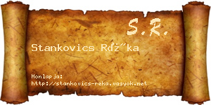 Stankovics Réka névjegykártya